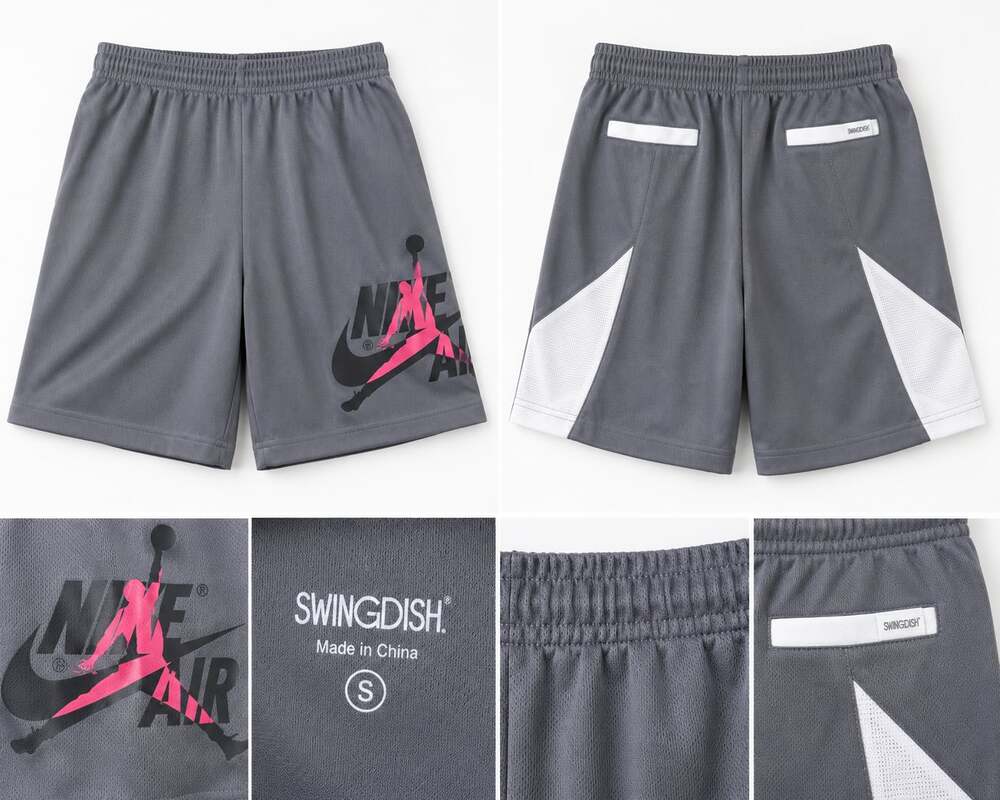 Swingdish Athletic Mesh Performance Basketball Shorts with Graphic Print